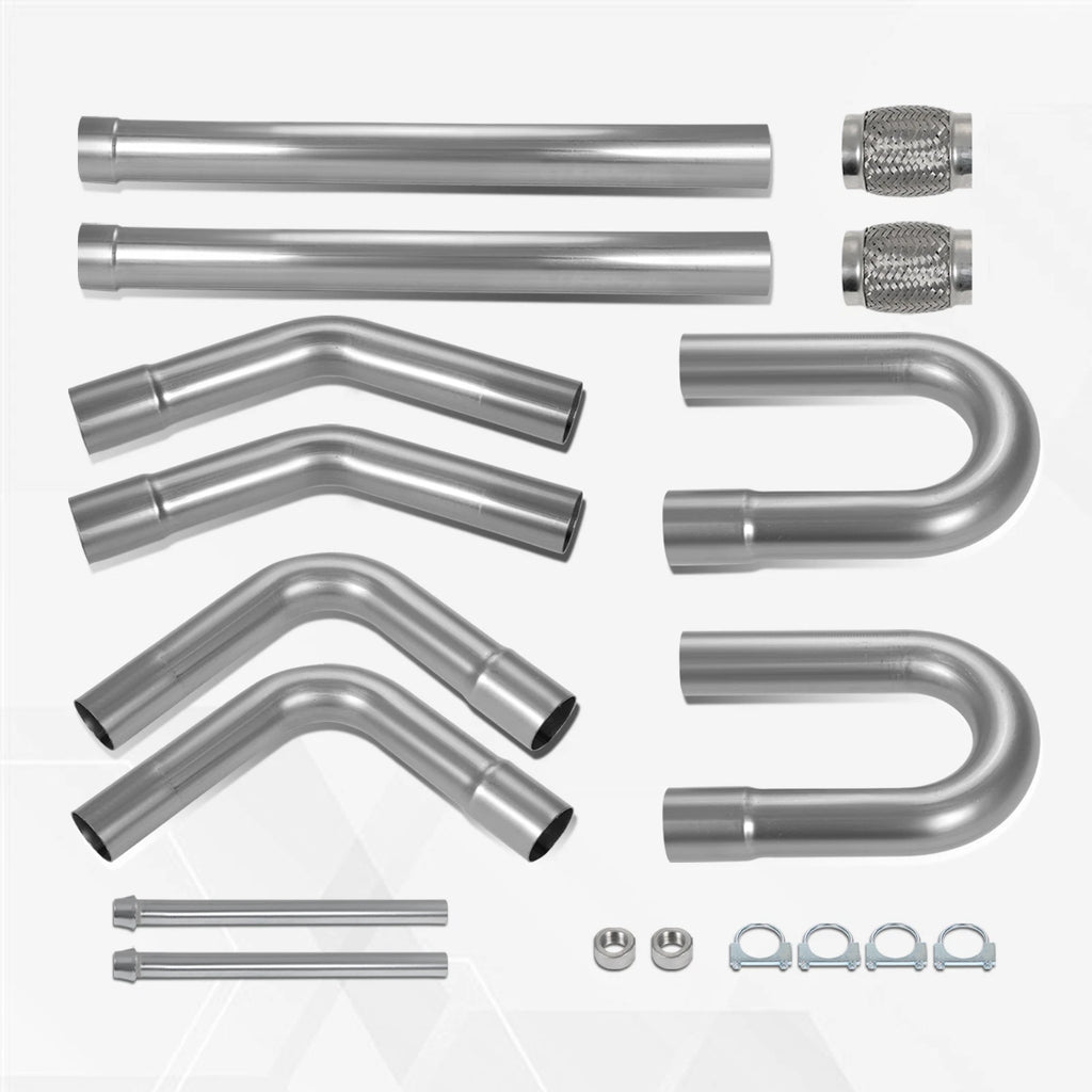 8Pcs 2.5" Mild Steel Exhaust Pipe Bend Kit for DIY Custom Applications