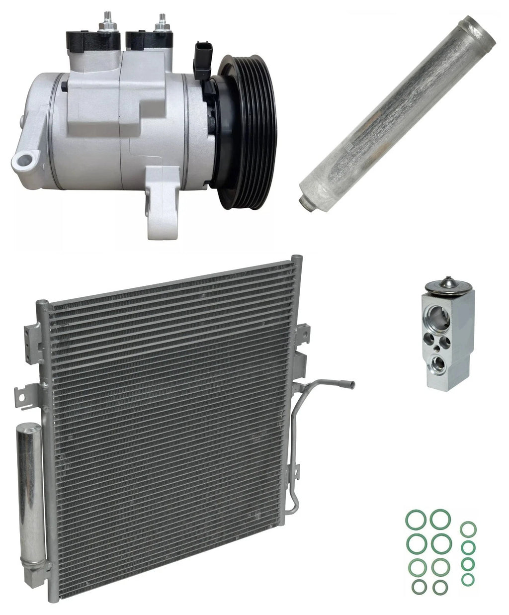 A C Compressor Kit Replacement With Condenser for Jeep Liberty 3.7L (2010)