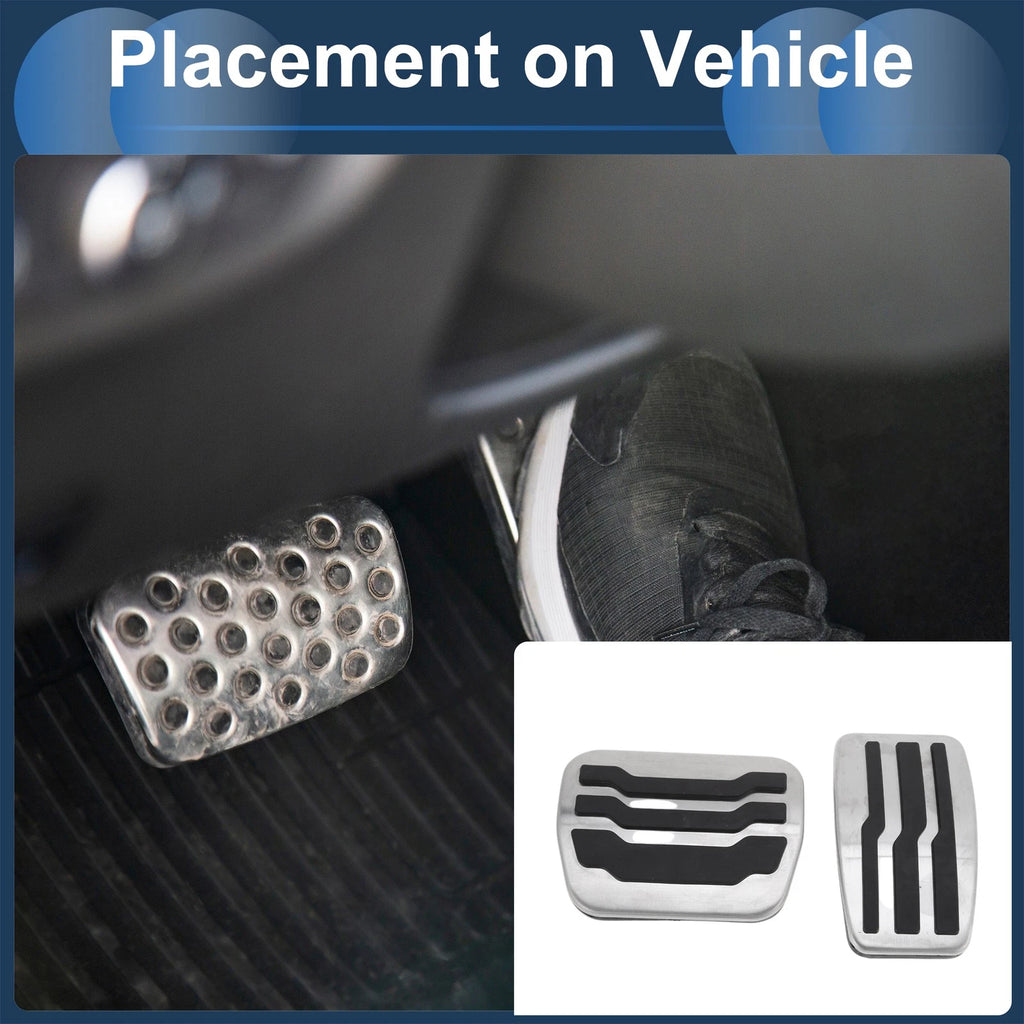 Set of 1 Automatic Footrest Pedals Cover for Ford F150 (2009–2014) Silver Tone