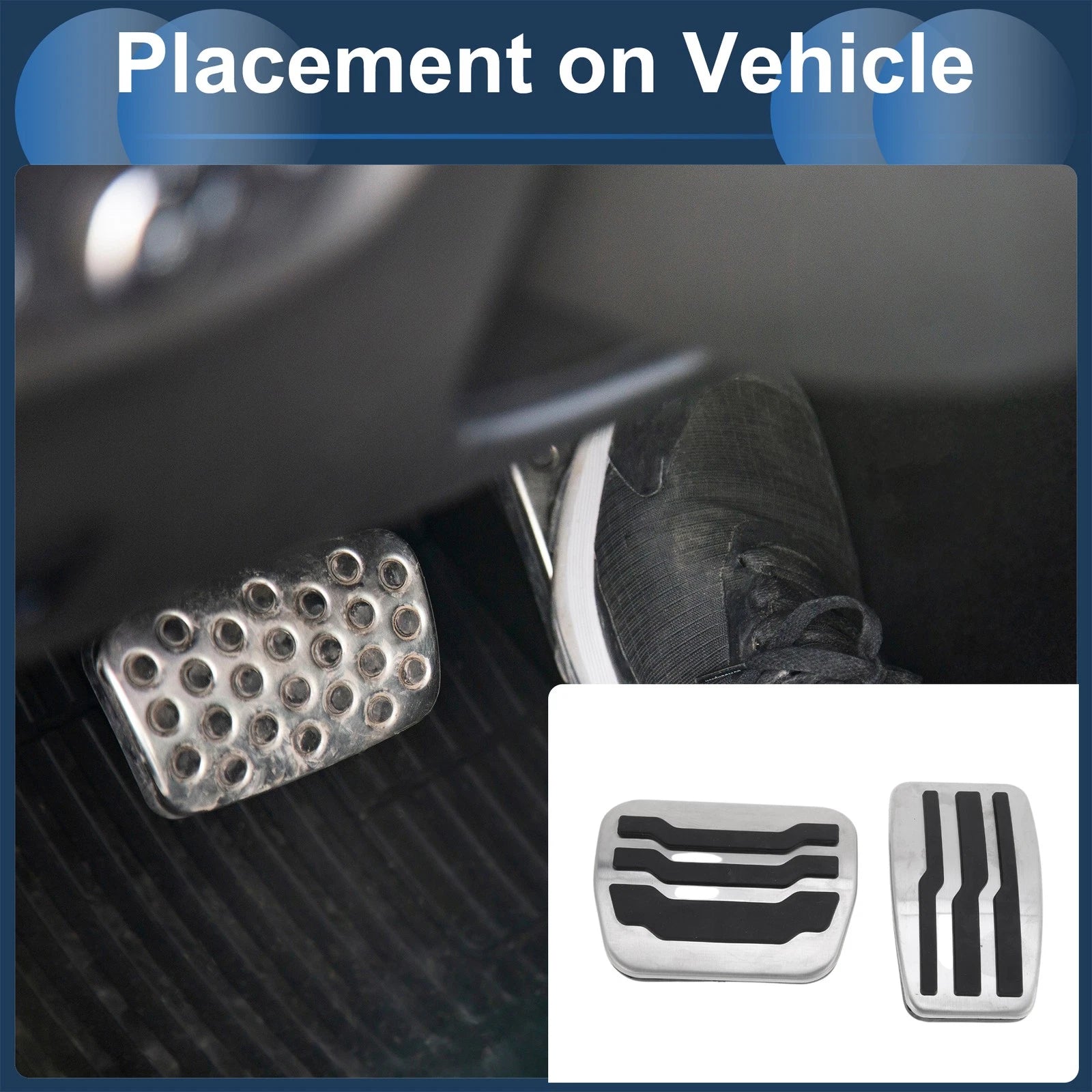 Set of 1 Automatic Footrest Pedals Cover for Ford F150 (2009–2014) Silver Tone