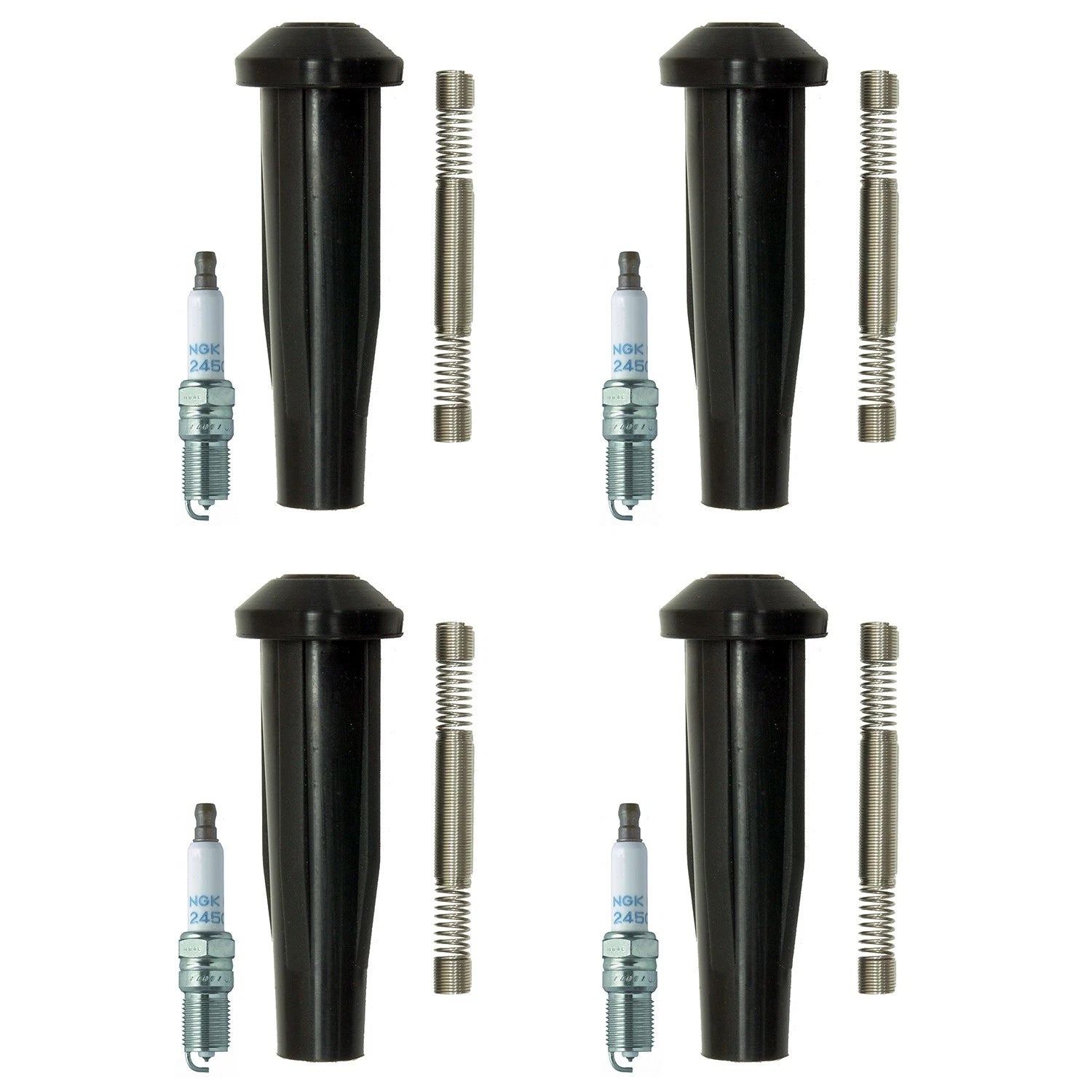 Set of 4 NGK Laser Platinum Spark Plugs & Coil Boots for Escape Mariner Tribute (L4)