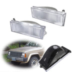 2 Clear Front Bumper Turn Signal Lights for Jeep Cherokee Wagoneer Comanche