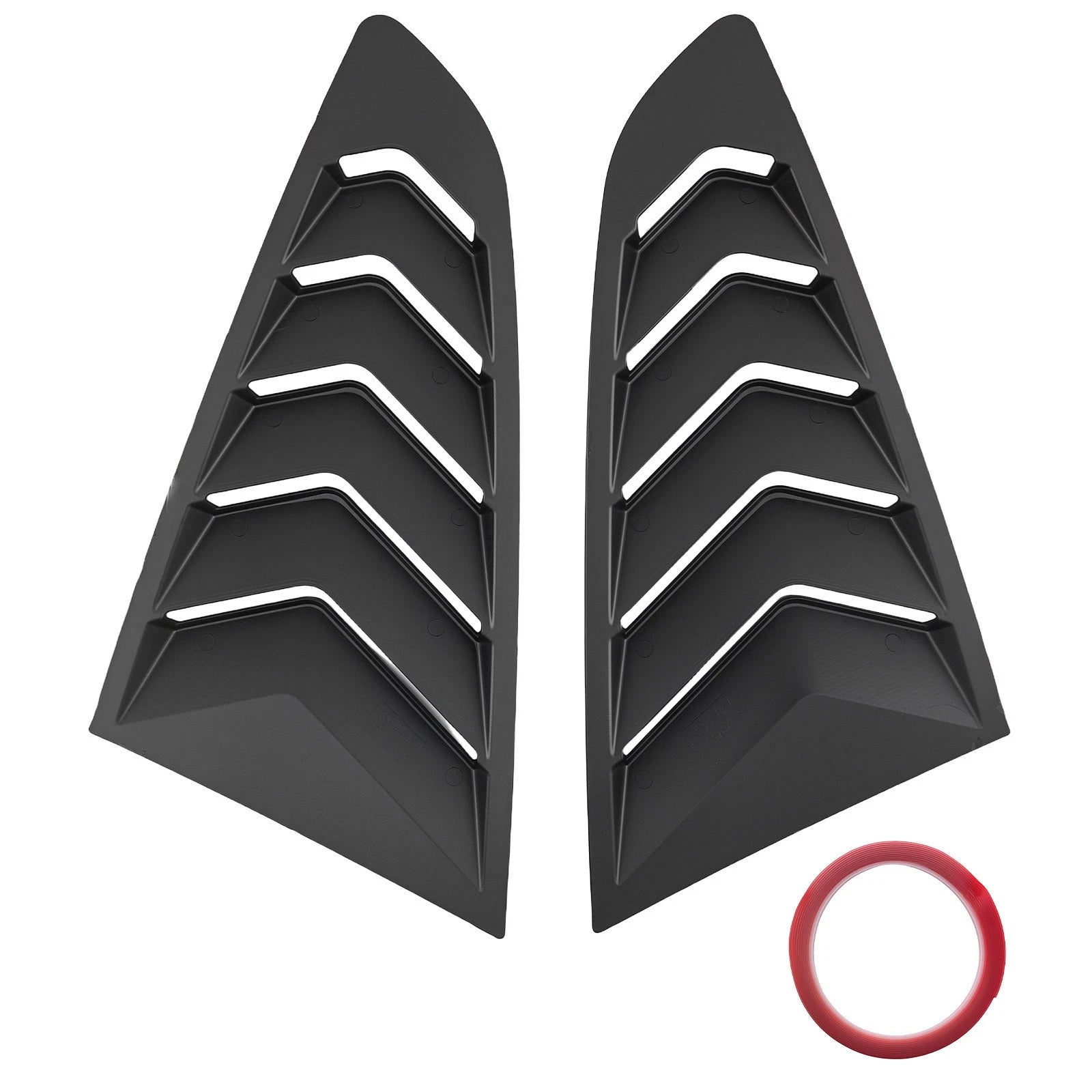 ABS Black Side Window Louvers for Ford Mustang Coupe (2015-2022)