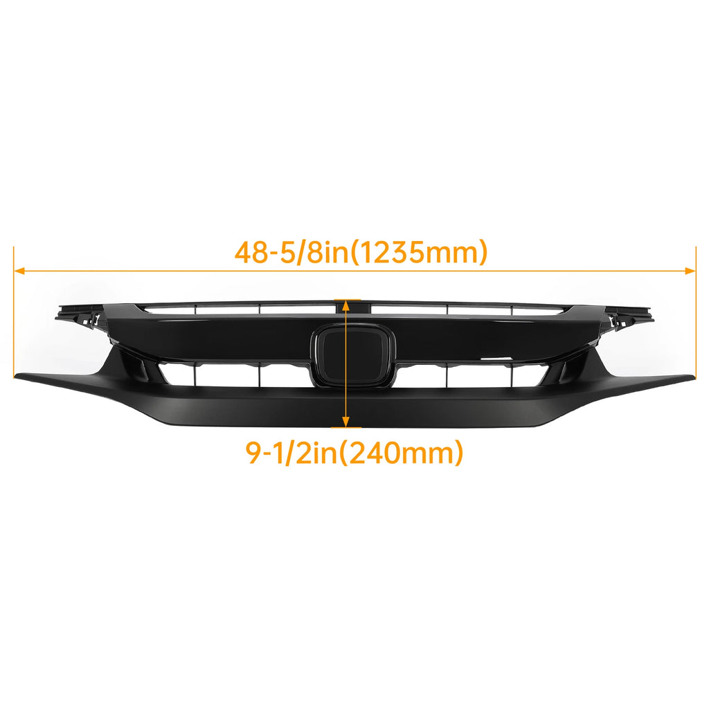 Front Upper Grille for Honda Civic Sedan (2019–2020) Black Mesh