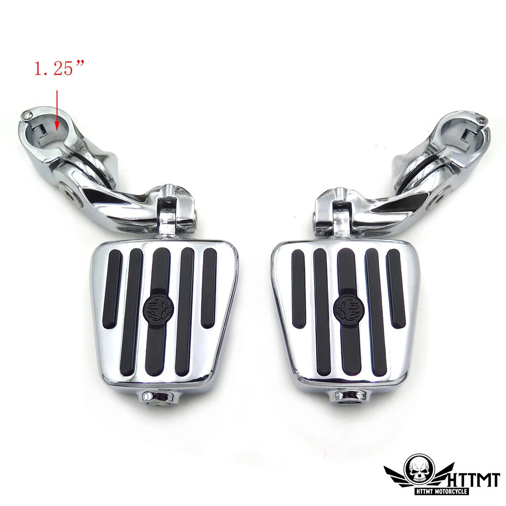 Furious Revenger Skull Chrome 2.5" Short Foot Pegs for Harley