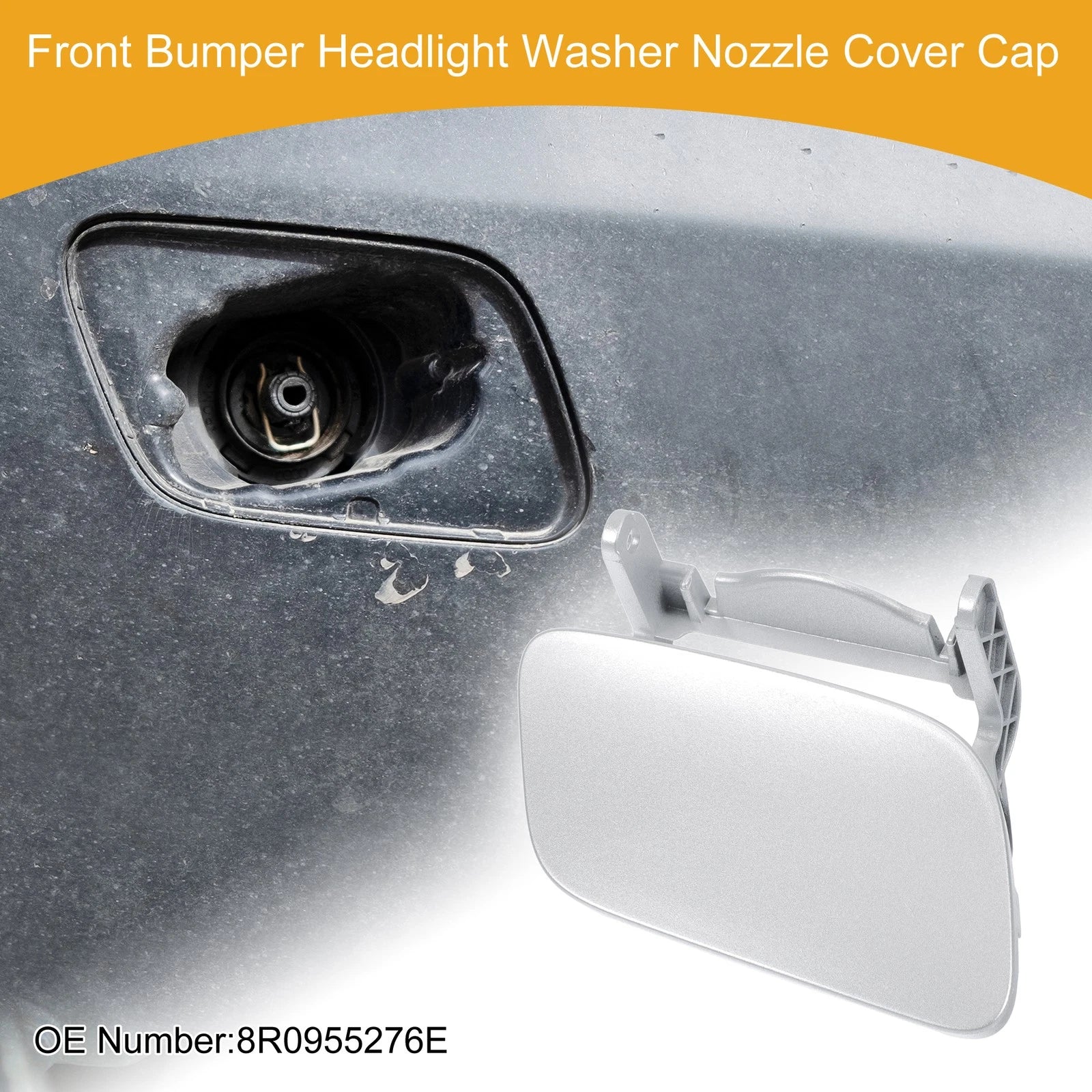 Front Right Washer Nozzle Cover Cap for Audi Q5 (2013–2017) 1 Pc, Silver Tone