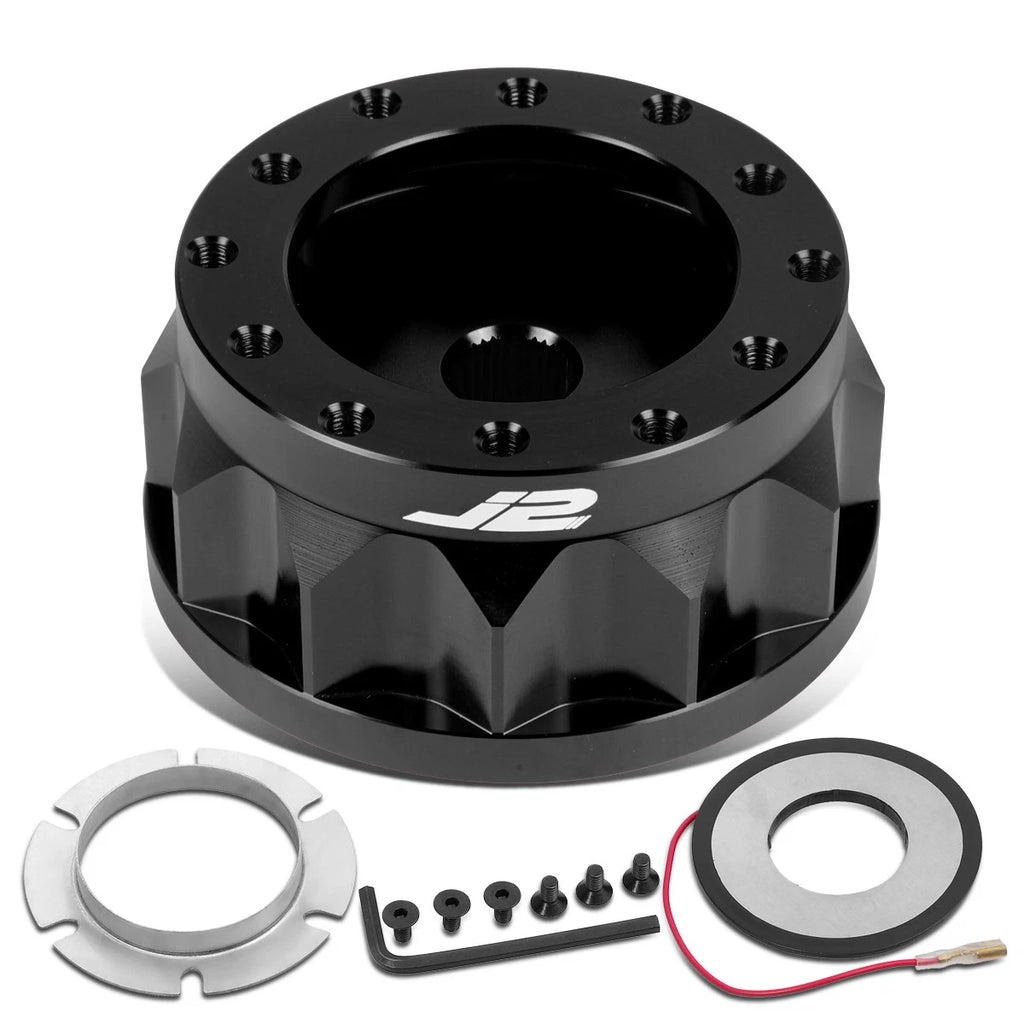 J2 2" 6-Bolt Aluminum Steering Wheel Hub Adapter for Mitsubishi (1983–2007)