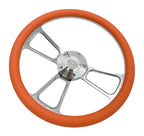 Billet Steering Wheel with Orange Wrap and Chevy Bowtie for Camaro (2010–2015)
