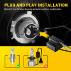 2X H4 LED Bulbs for Motorcycle (Hi/Low Beam, 6000K)