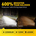 9012 HIR2 LED Headlight Bulb for High Low Beam (240W 44000LM 6500K)