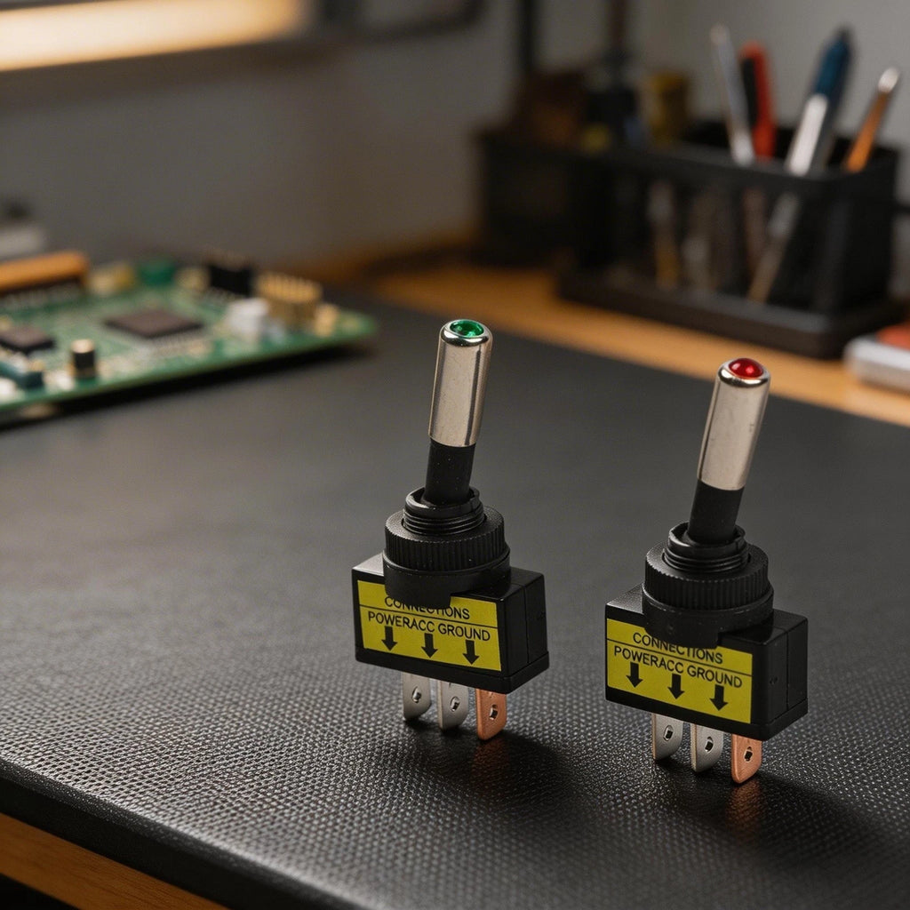 2X 12mm Toggle Switch SPST 3Pin LED On Off for Automotive (12V 20A)