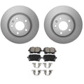 Set of 4 Hella Rear Rotors & Akebono EURO Ceramic Brake Pads for Audi A4 A5 Q5 (2008–2020)