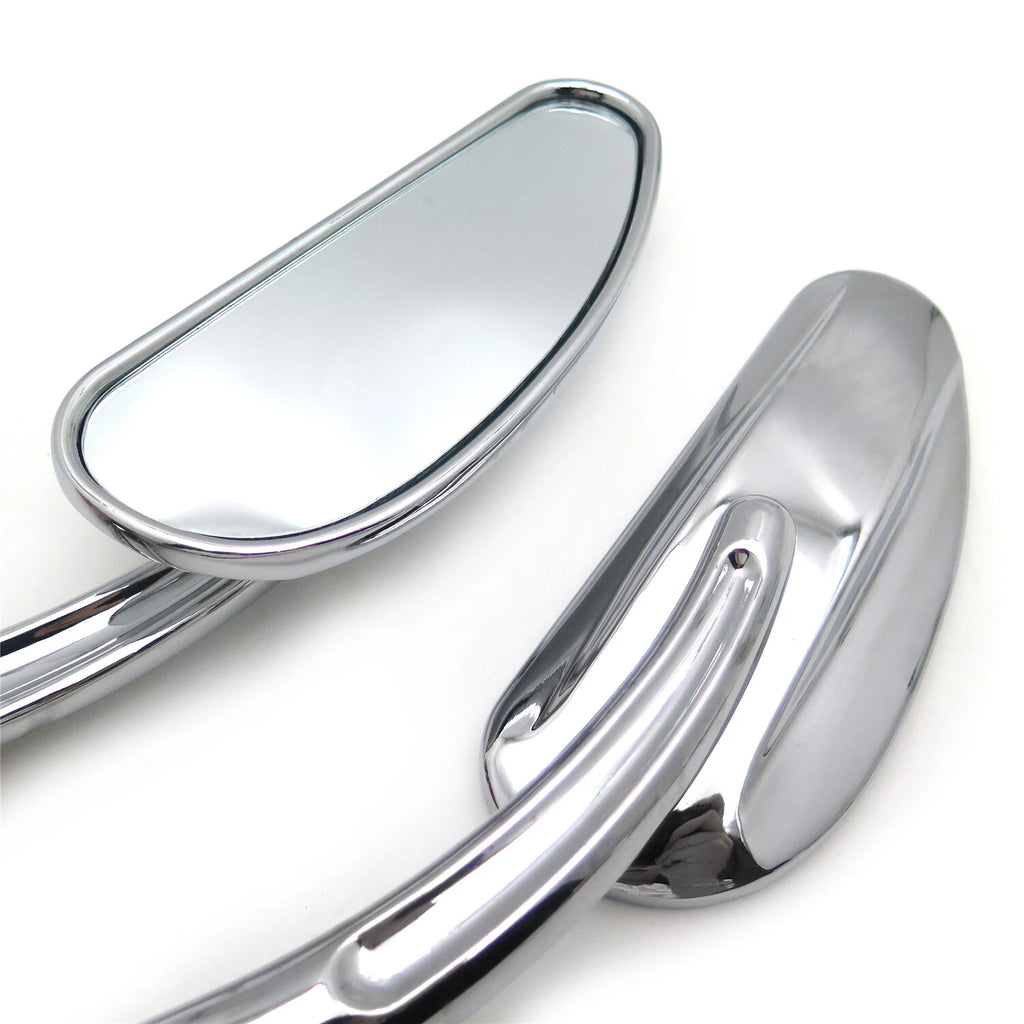 Chrome Black Teardrop Racing Mirrors for Harley Street Glide (2014–2023)