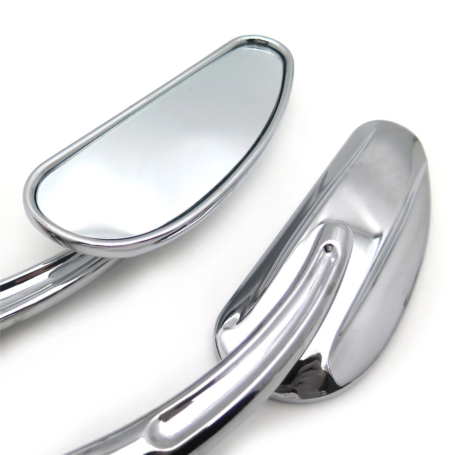 Chrome Black Teardrop Racing Mirrors for Harley Street Glide (2014–2023)