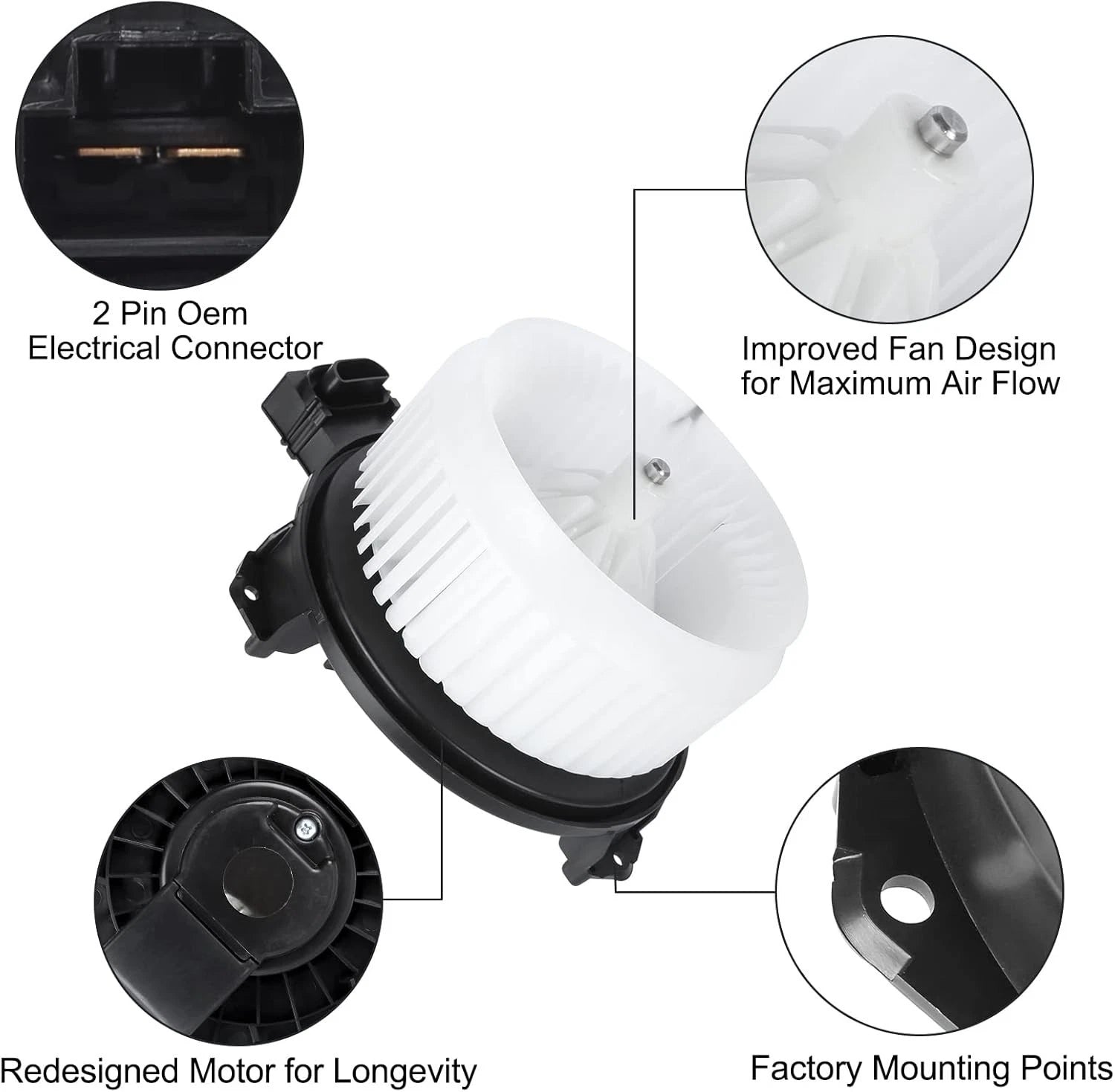 Heater Blower Motor with Fan Cage for Toyota RAV4 (2006–2018), Matrix (2009–2014)