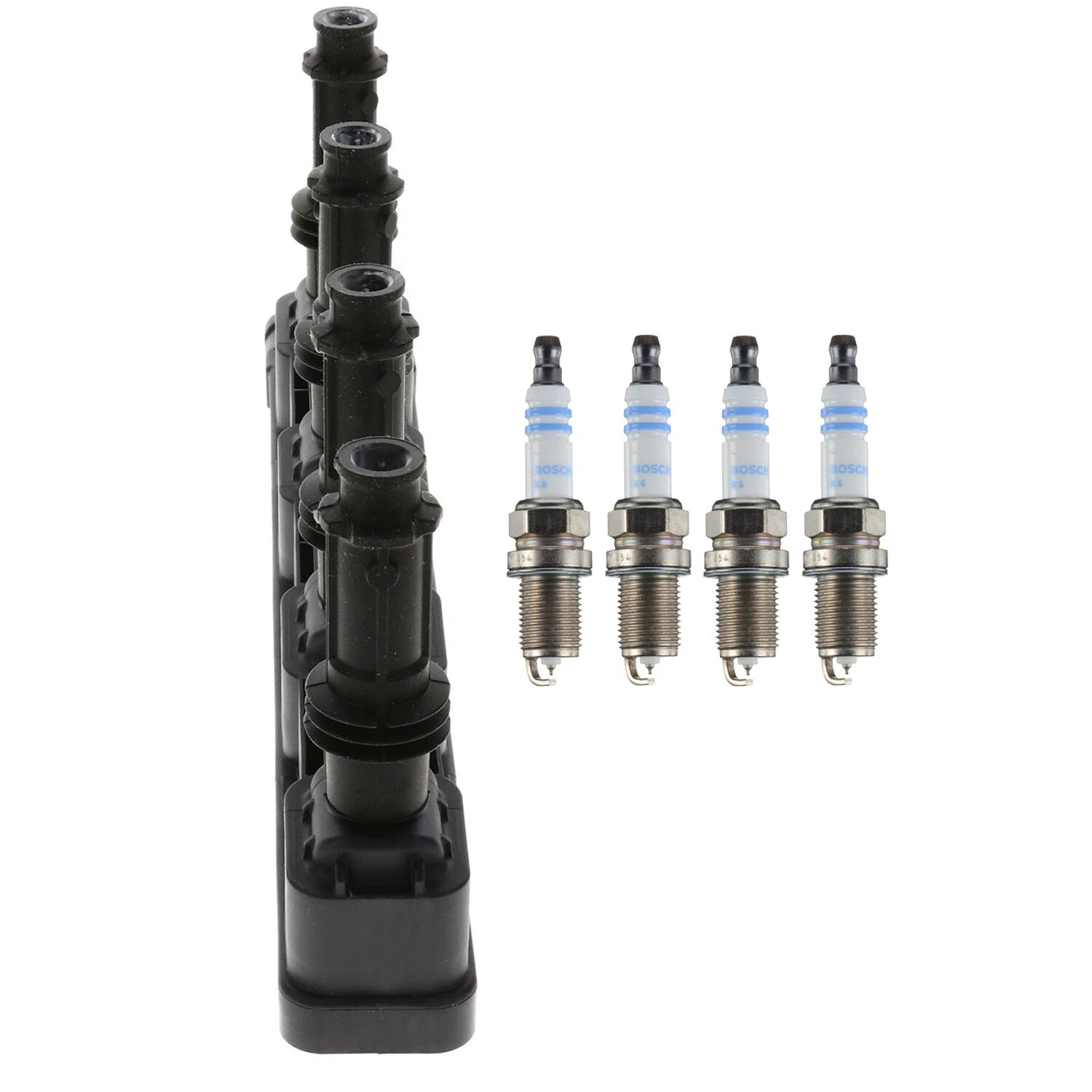 Set of 1 Ignition Coil & 4 Iridium Spark Plugs for Buick Chevrolet 1.4 L4