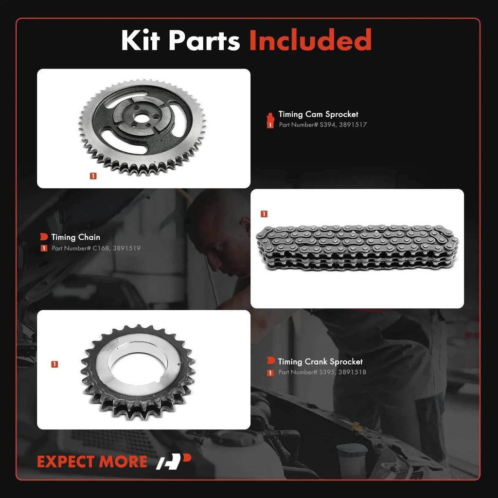 3X Timing Chain Kit for Chevy Malibu, Impala, Camaro (1965-1976)