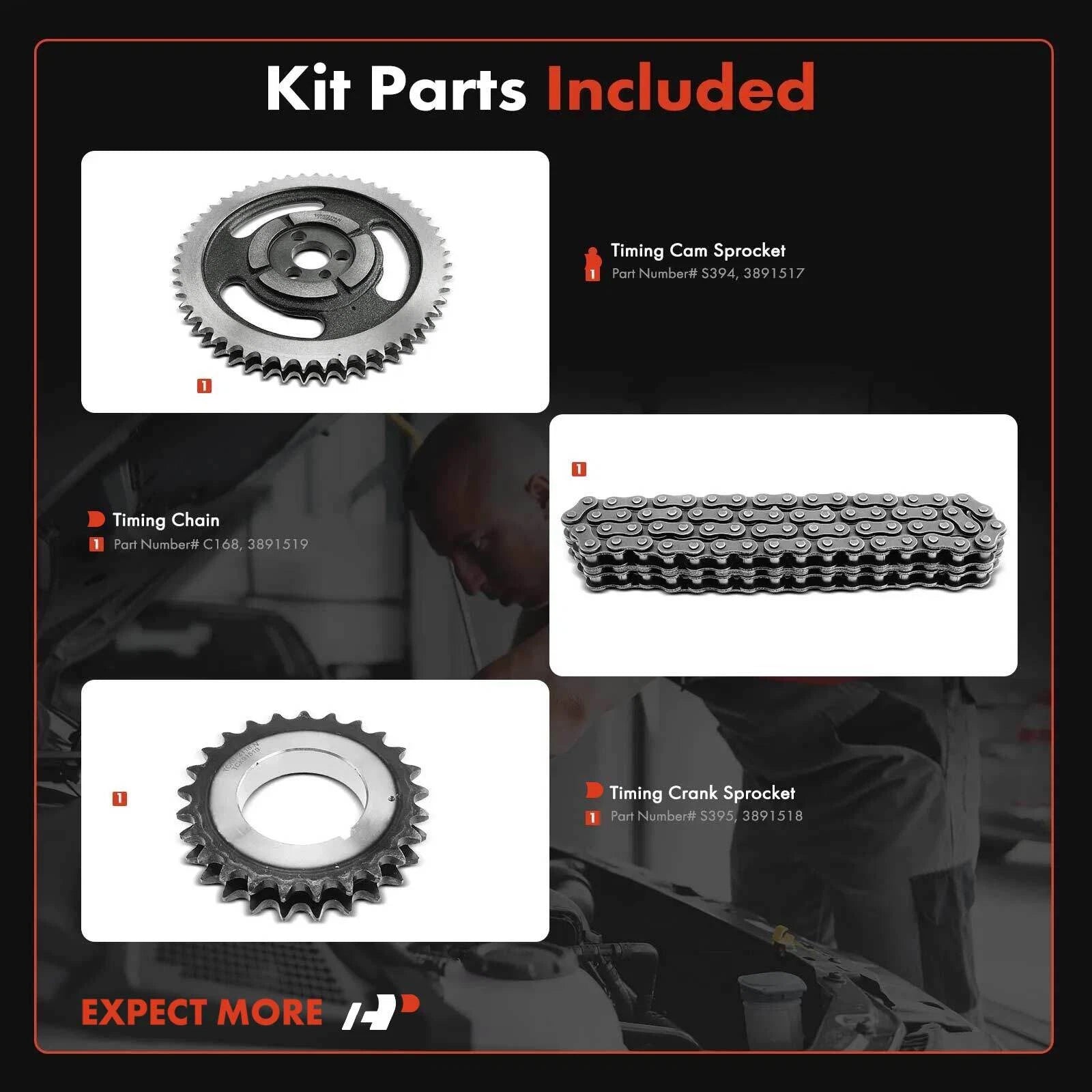 3X Timing Chain Kit for Chevy Malibu, Impala, Camaro (1965-1976)