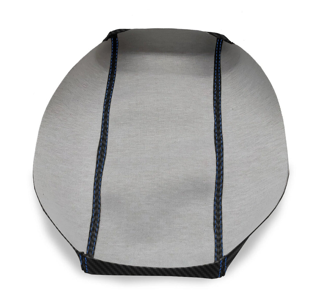Carbon Fiber Console Lid Armrest Cover for Ford Focus (2000–2007) Blue Stitch