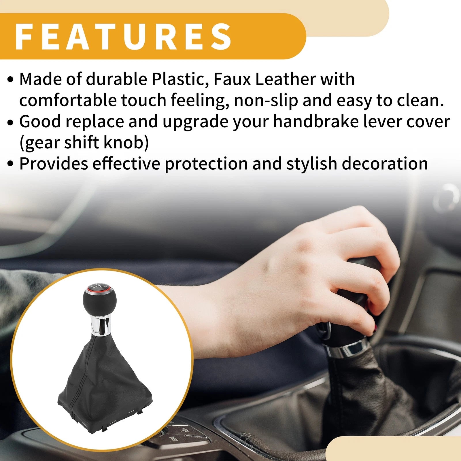 5 Speed Manual Gear Shifter Knob with Cover for Audi A3 (2000–2023)