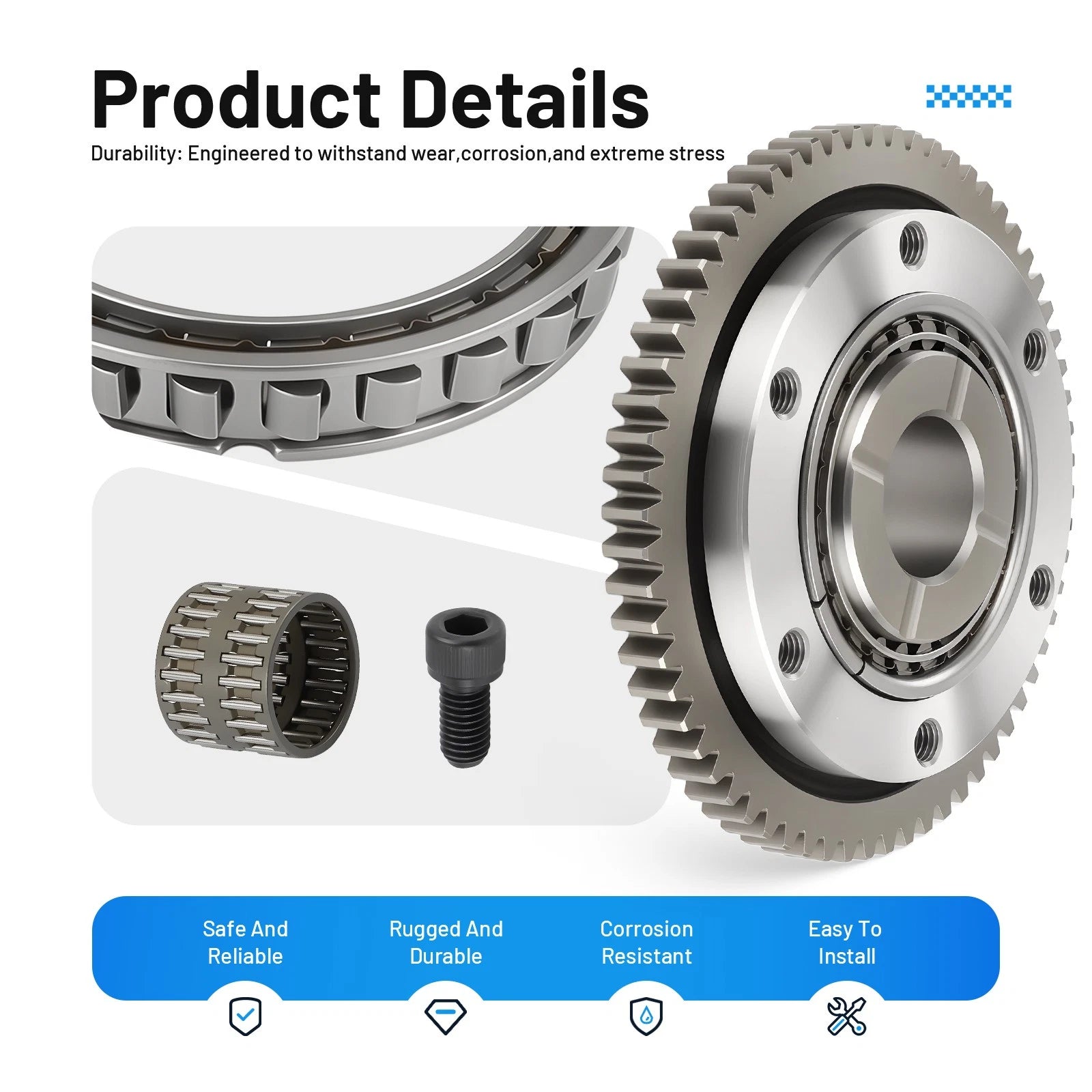 Starter Clutch One Way Gear for Yamaha YFM 350 Warrior (1987–2004) 1UY-15517-01-00