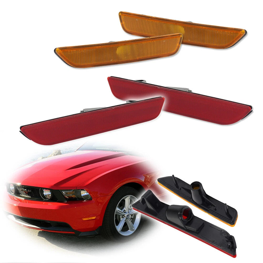 Set of 2 Front & Rear Side Marker Lights for Ford Mustang (2010–2014)