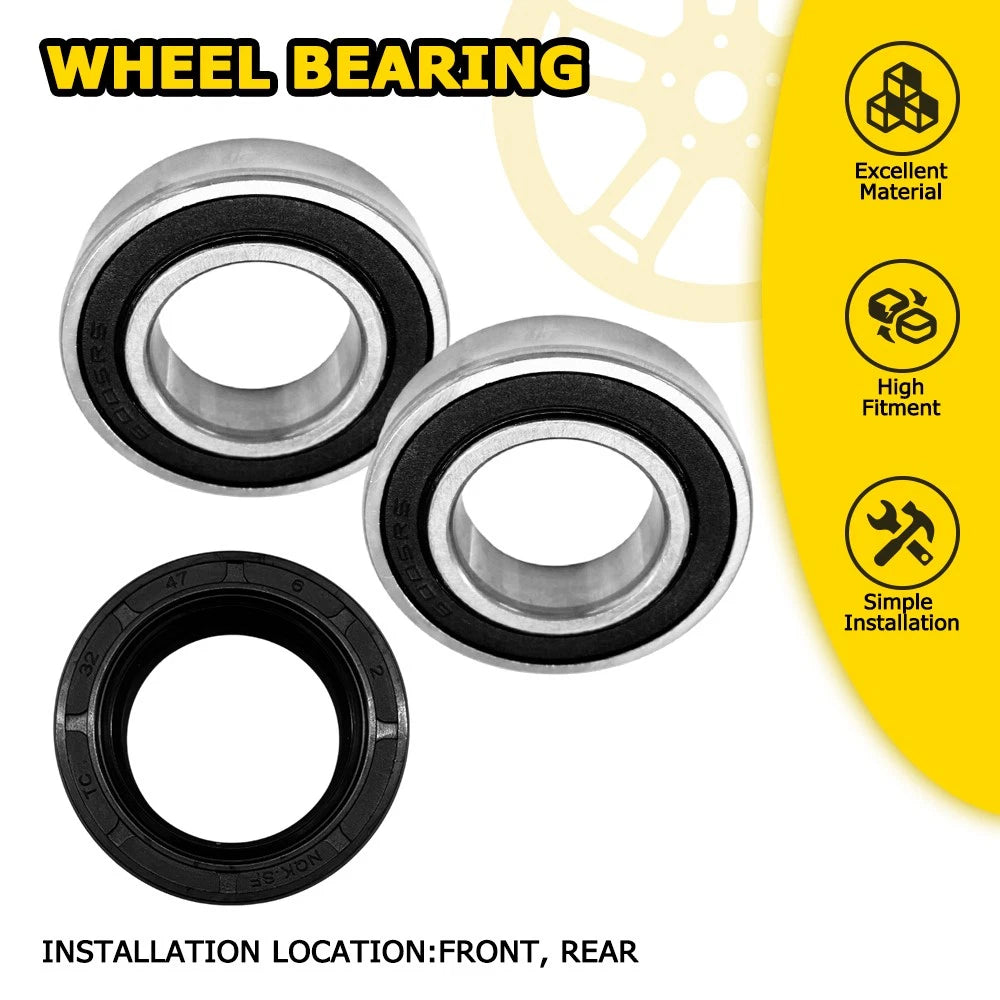 Front Rear Wheel Bearing Seals Kit for BMW K1200R (2004–2008), Suzuki VZ1600 (2004–2005)