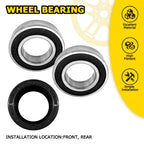 Front Rear Wheel Bearing Seals Kit for BMW K1200R (2004–2008), Suzuki VZ1600 (2004–2005)