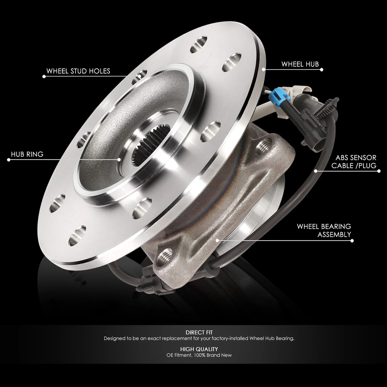 Front Left/Right Wheel Bearing & Hub for Chevy GMC K1500 K2500 K3500 (1996–2000)