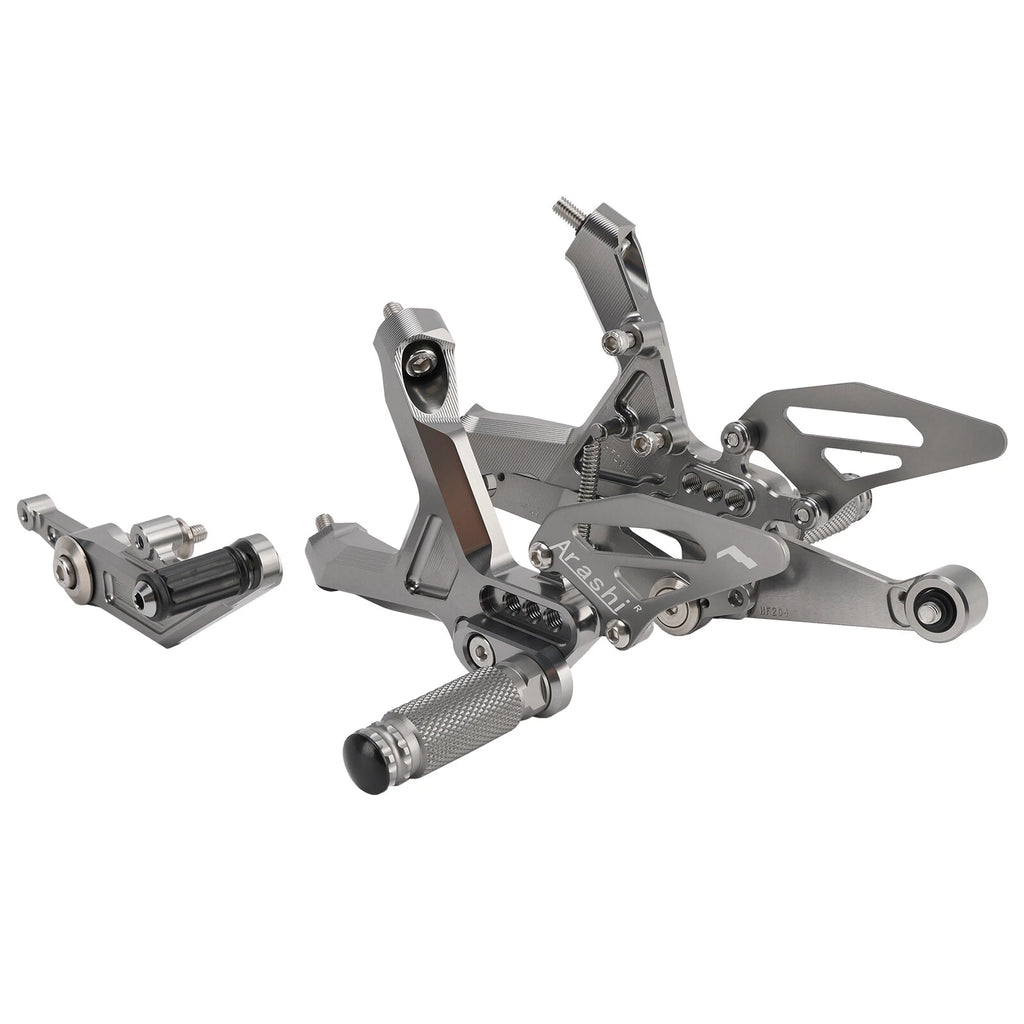 Adjustable Rearset for BMW S1000RR (2019–2024) A9, Aluminum Grey