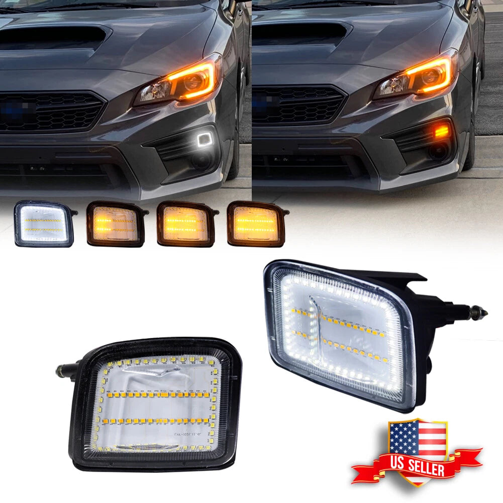Sequential Switchback LED Front DRL Signal Lights for Subaru WRX STI (2015–2021)