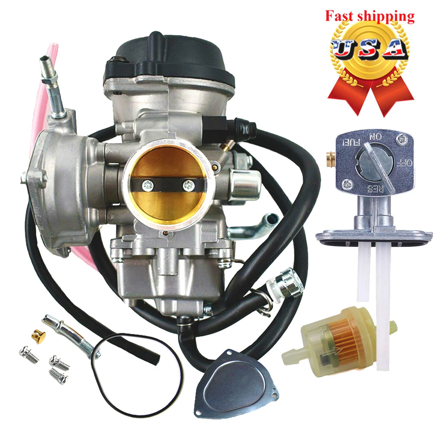 Carburetor & Fuel Gas Petcock Valve for Polaris Predator 500 (2003–2007)