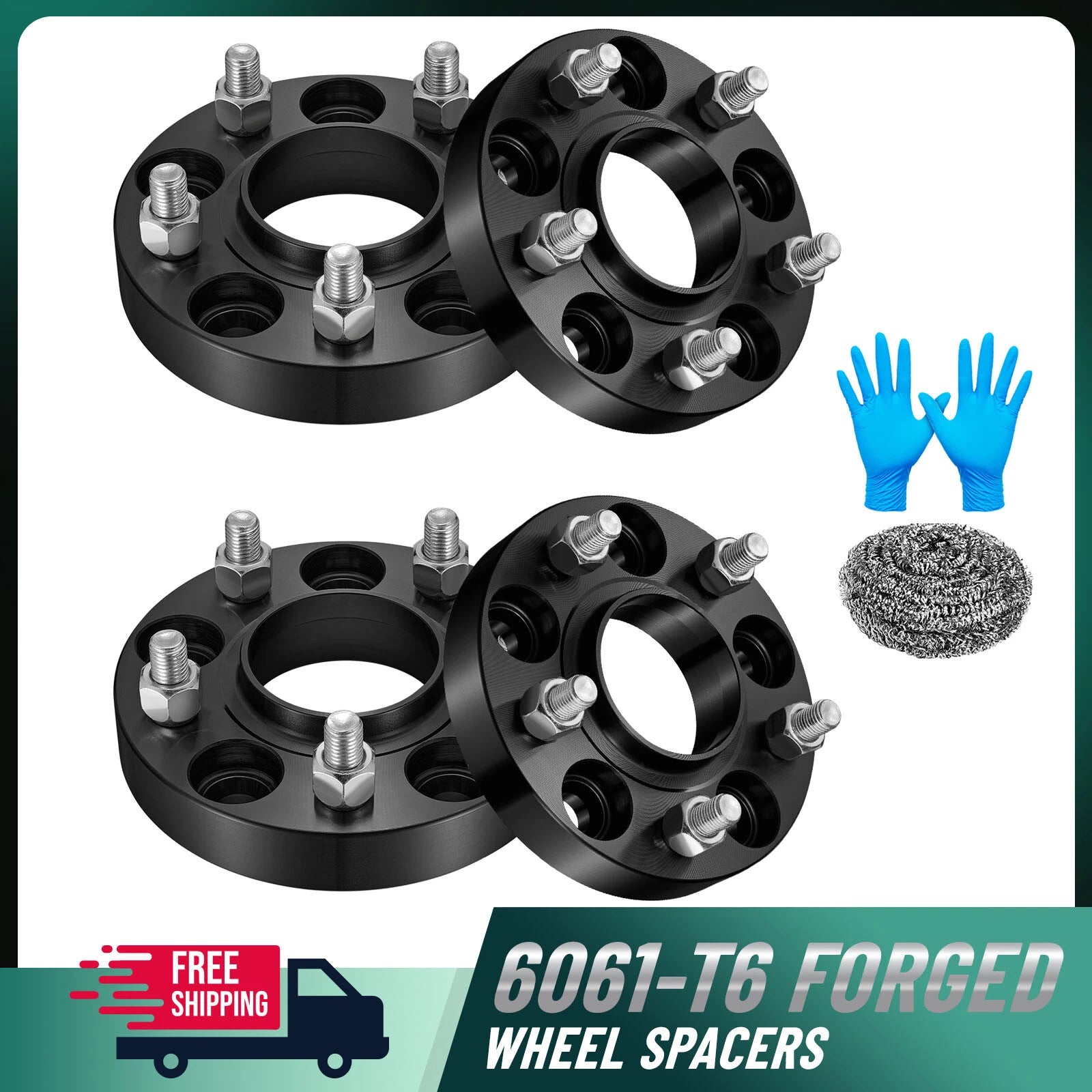Set of 4 Wheel Spacers for 5x114.3 Bolt Pattern (67.1mm, 1" inch, 12x1.5)