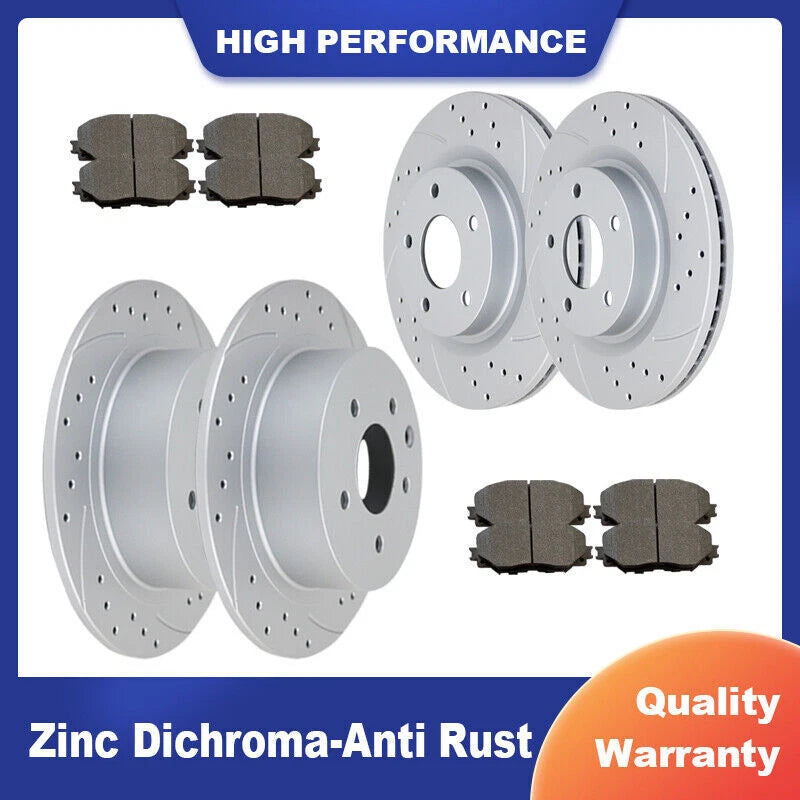 Front Rear Slotted Rotors Brake Pads Kit for Nissan Altima (2014–2019)
