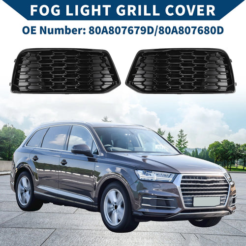 1 Pair Fog Light Grill Honeycomb for Audi Q5 (2018–2021) No. 80A807679D/80A807680D
