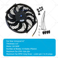 12" Push Pull Radiator Fan for Universal Engine Bay Cooling (80W)