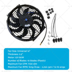 12" Push Pull Radiator Fan for Universal Engine Bay Cooling (80W)