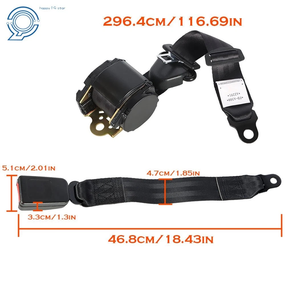 Retractable 3 Point Seat Belt for Jeep CJ YJ Wrangler (1982-1995)
