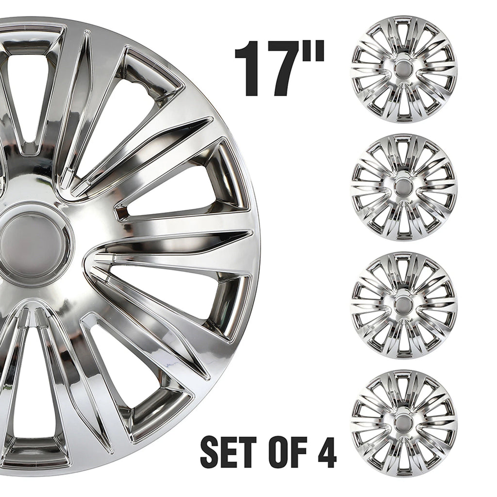 Set of 4 Chrome Wheel Covers for R17 Tire & Rim