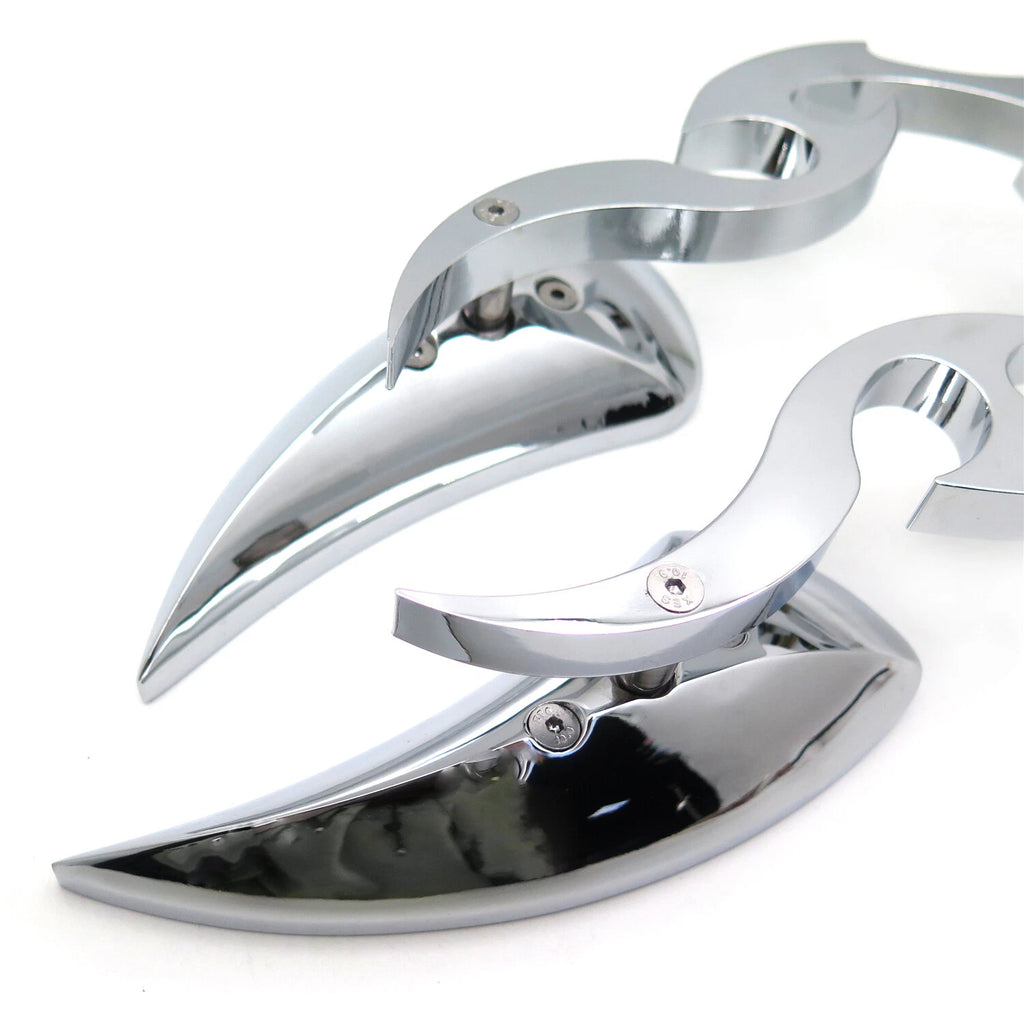Chrome Fury Blade Running Mirror for Yamaha V-Star, Warrior, V-Max, Virago