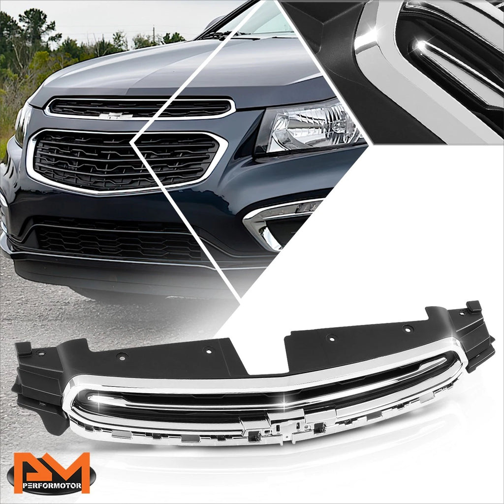 Matte Black Upper Grille w/Badge Slot + Chrome Trim for Chevy Cruze Limited (2015–2016)