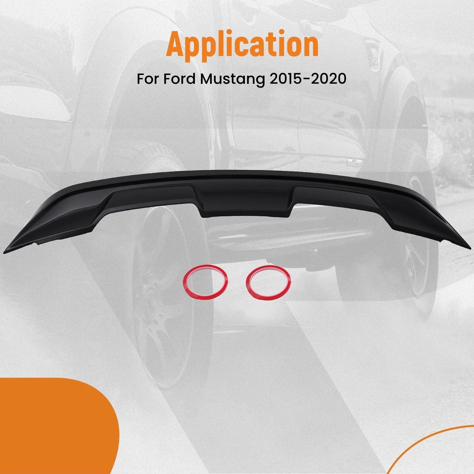 Glossy Black Trunk Spoiler for Ford Mustang (2015-2020)