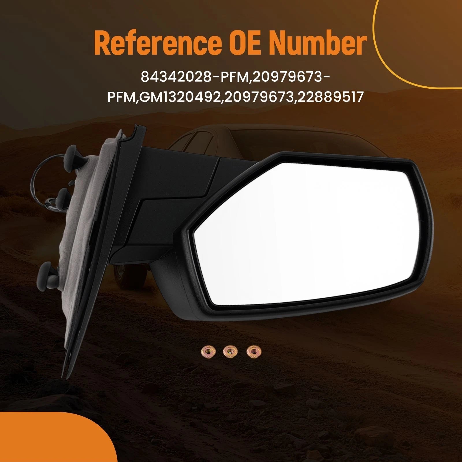 Left Side Mirror for Chevy Silverado 1500 Custom (2016–2018) 84342028-PFM