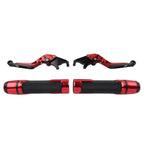 Red Extendable Brake Clutch Levers & Grips for Suzuki GSXR150 (2017-2023)