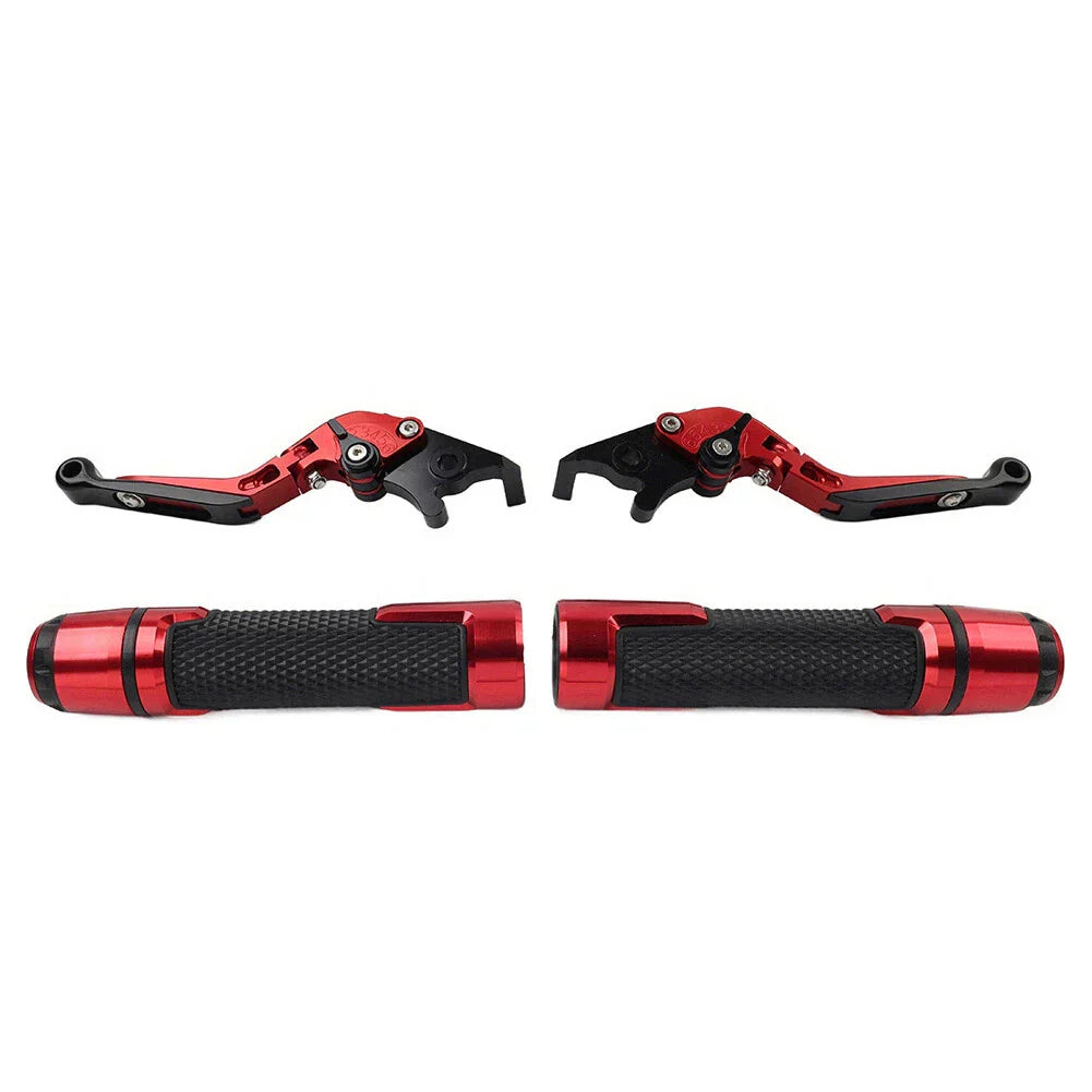 Red Extendable Brake Clutch Levers & Grips for Suzuki GSXR150 (2017-2023)