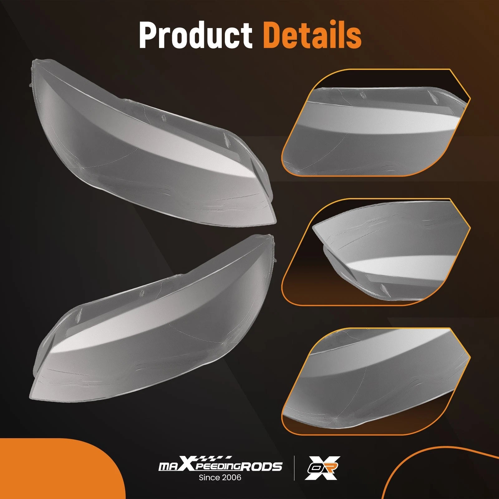 2X Headlight Lens Cover for BMW 3 Series E92 E93 (2010–2013) Polycarbonate