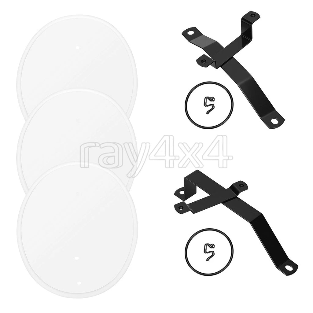 3 White Number Plates for Honda Z50 Z50R (1979–1987) w/ Brackets Kit