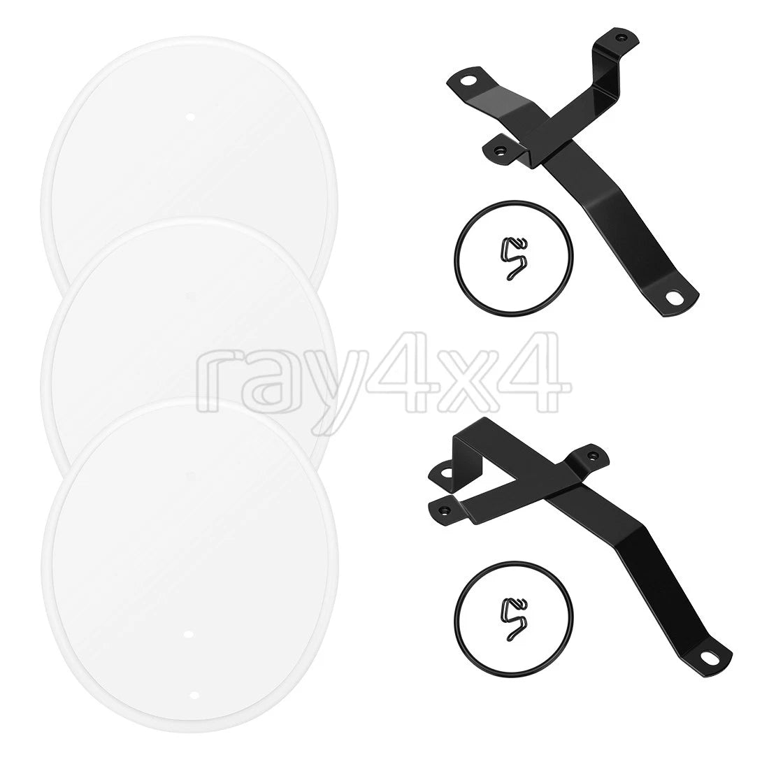3 White Number Plates for Honda Z50 Z50R (1979–1987) w/ Brackets Kit