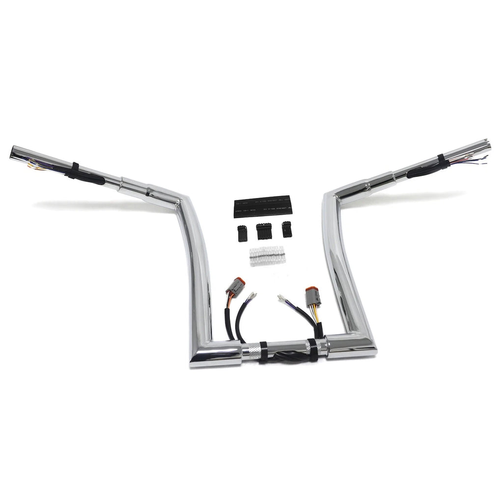 Chrome 12" Prewired 32mm Handlebar for Harley Sportster/Dyna/Softail (1996–2006)