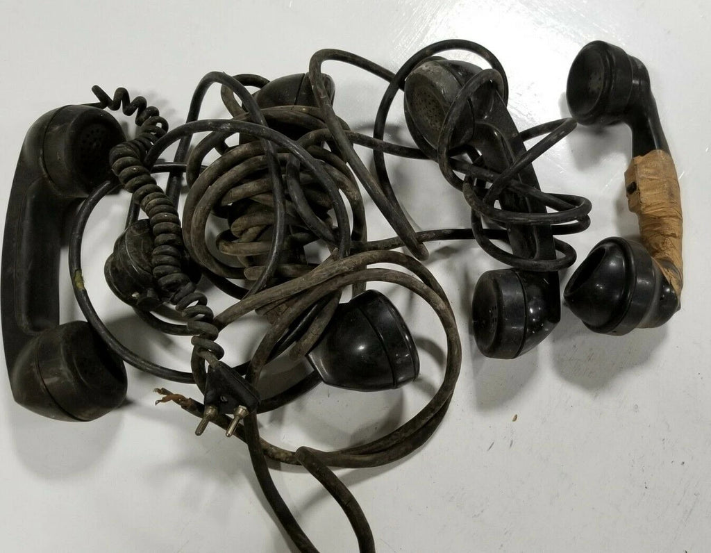 Vintage Black Rotary Dial Telephone Handset Lot for Western Electric